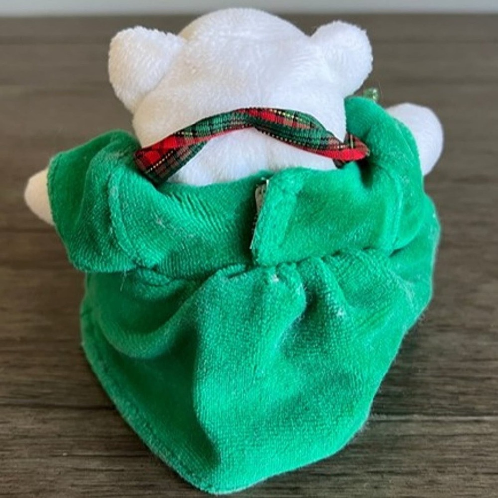 Coca-Cola Polar Bear with Green Dress and Holiday Scarf Plush - Picture 2 of 4